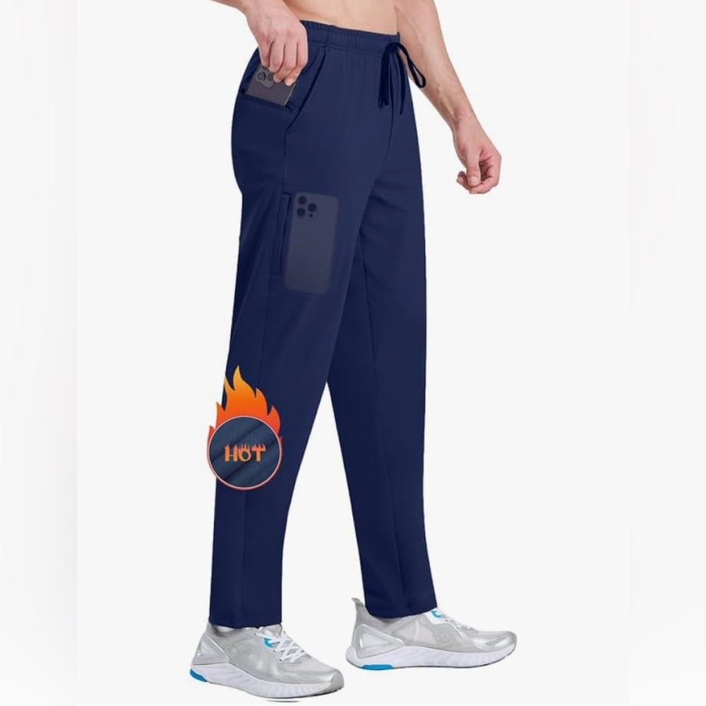 NEW Men's Fleece Lined Sweatpants Pockets 30" Inseam Stretch Joggers 2X